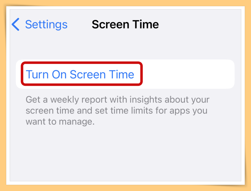 Turn On Screen Time